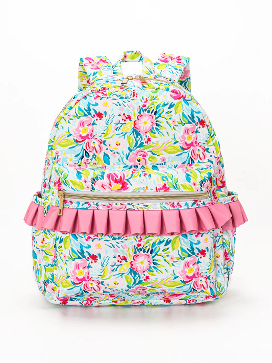 flower print bag children backpack