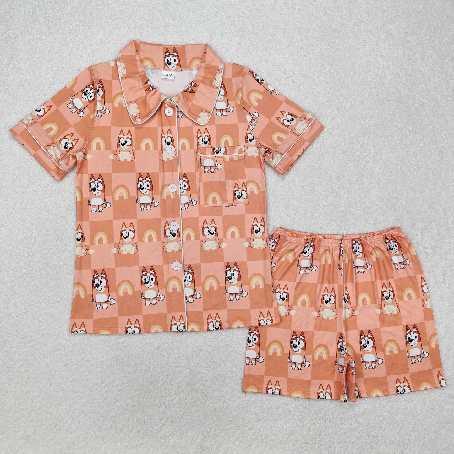 mommy and me pajamas orange blu*y woman summer pajamas set