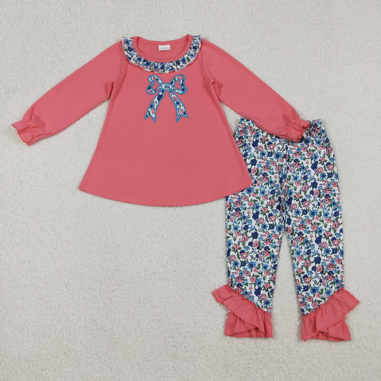 floral coquette embroidery legging set fall girl outfit