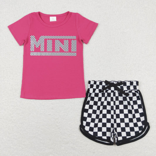 mini tee checkered shorts set (digital printed)