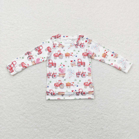 unisex kids farm loads of heart valentine pullover top