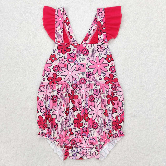 daisy flower cross back bubble hot pink
