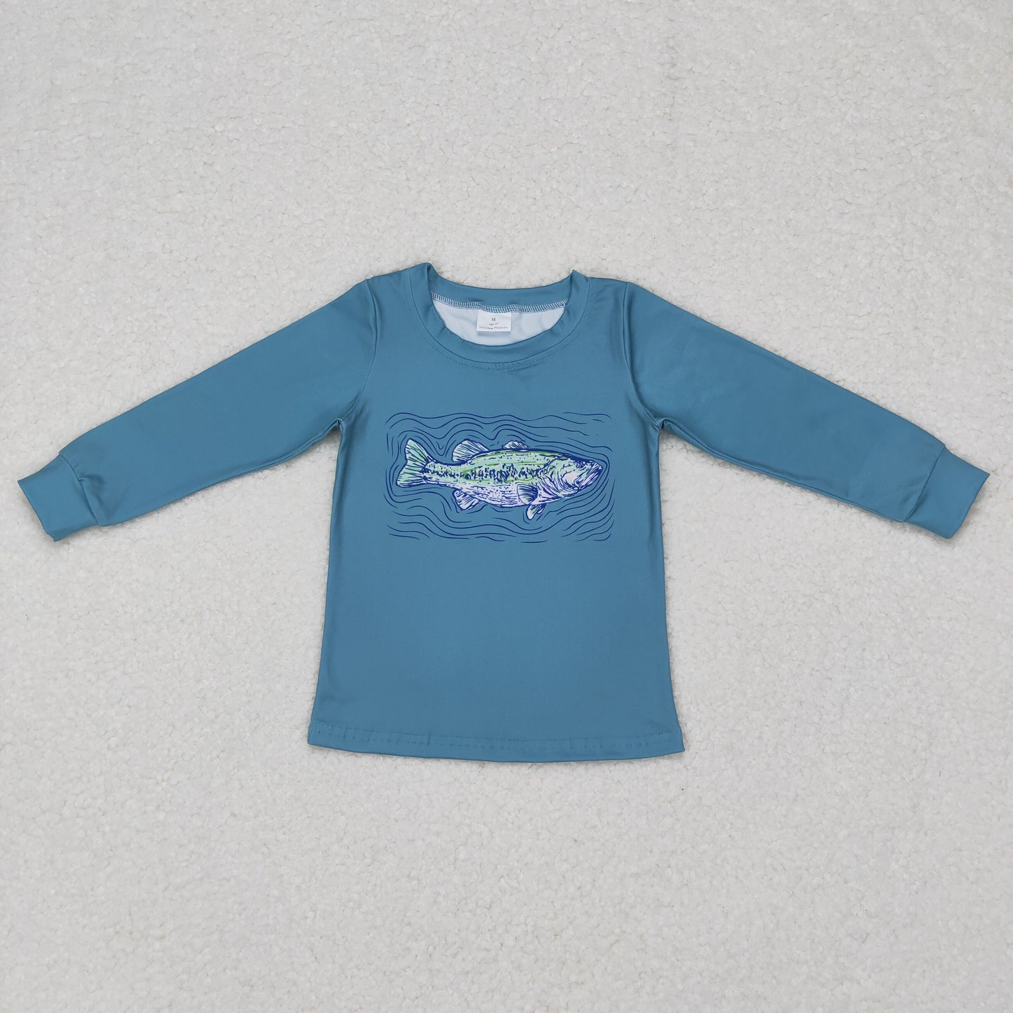 fall long sleeve fish print pullover