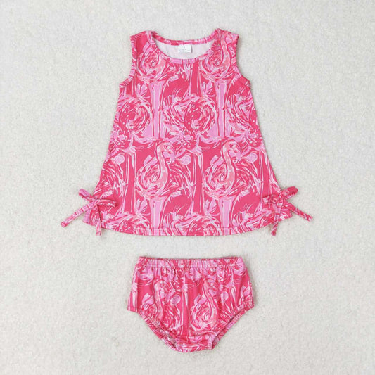 sleeveless lily flamingo bummie set baby girl clothes