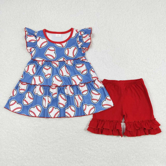 baseball shorts two piece set girl summer clothing