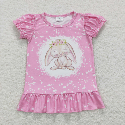 cute rabbit print pink tee easter clothing