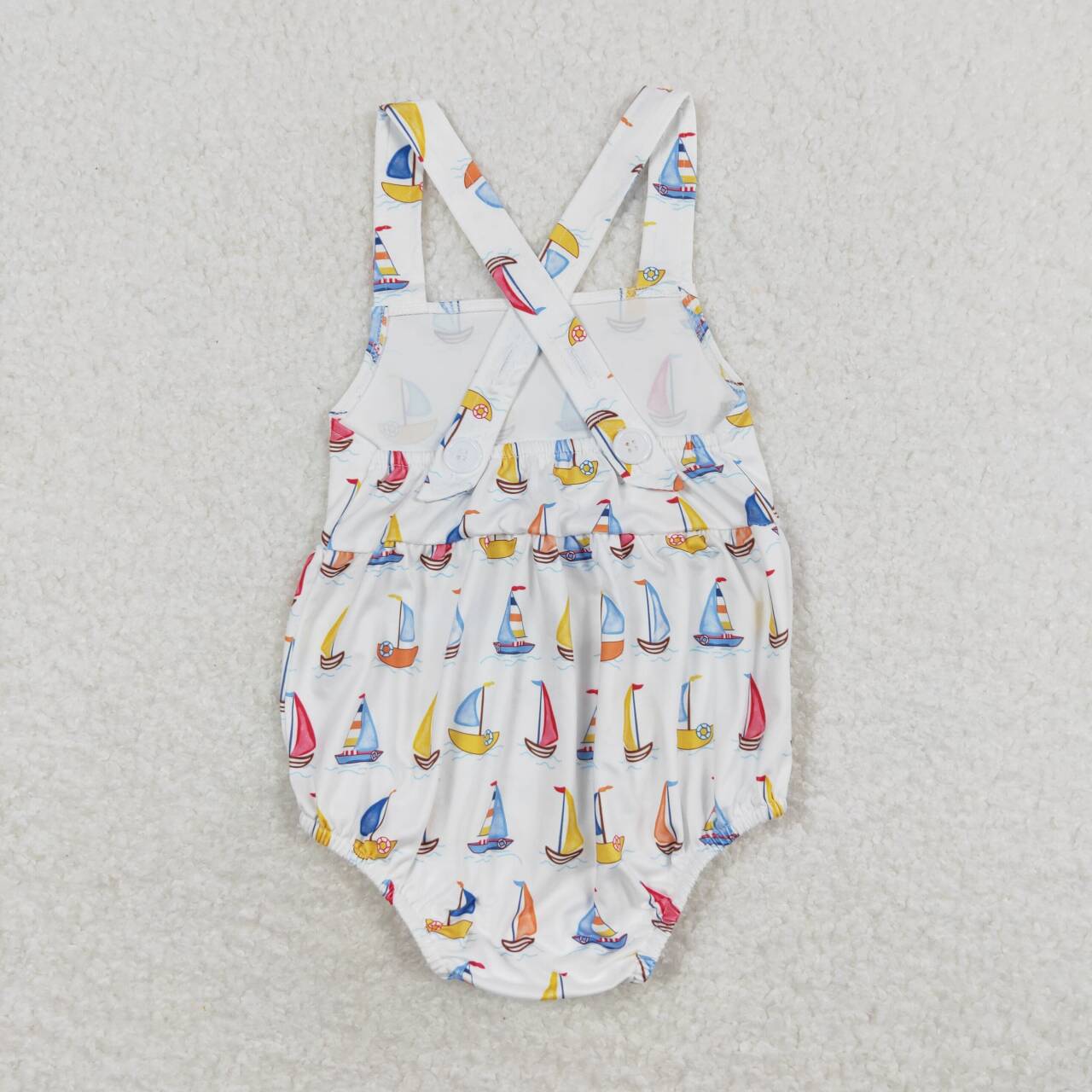 baby boy sailboat cross back bubble infant clothing