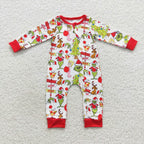 Christmas baby sleeper zipper PJs infant romper