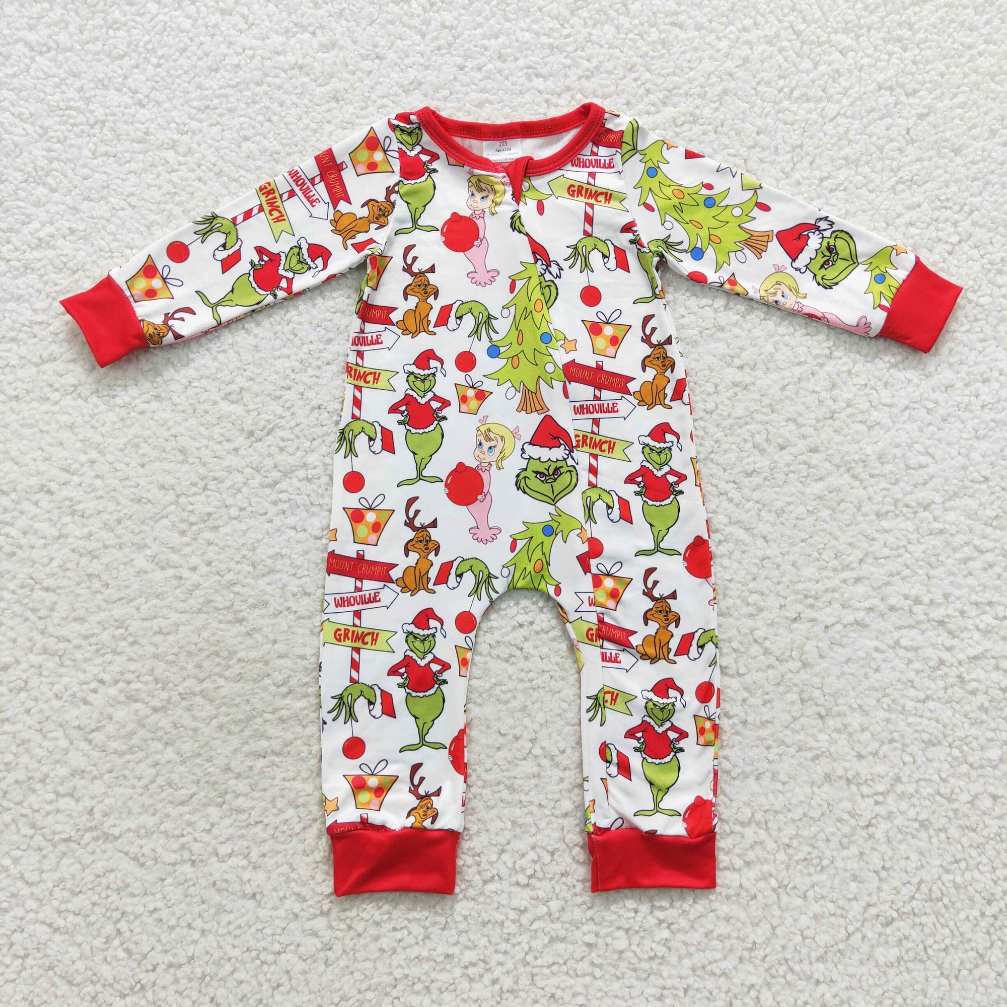 Christmas baby sleeper zipper PJs infant romper