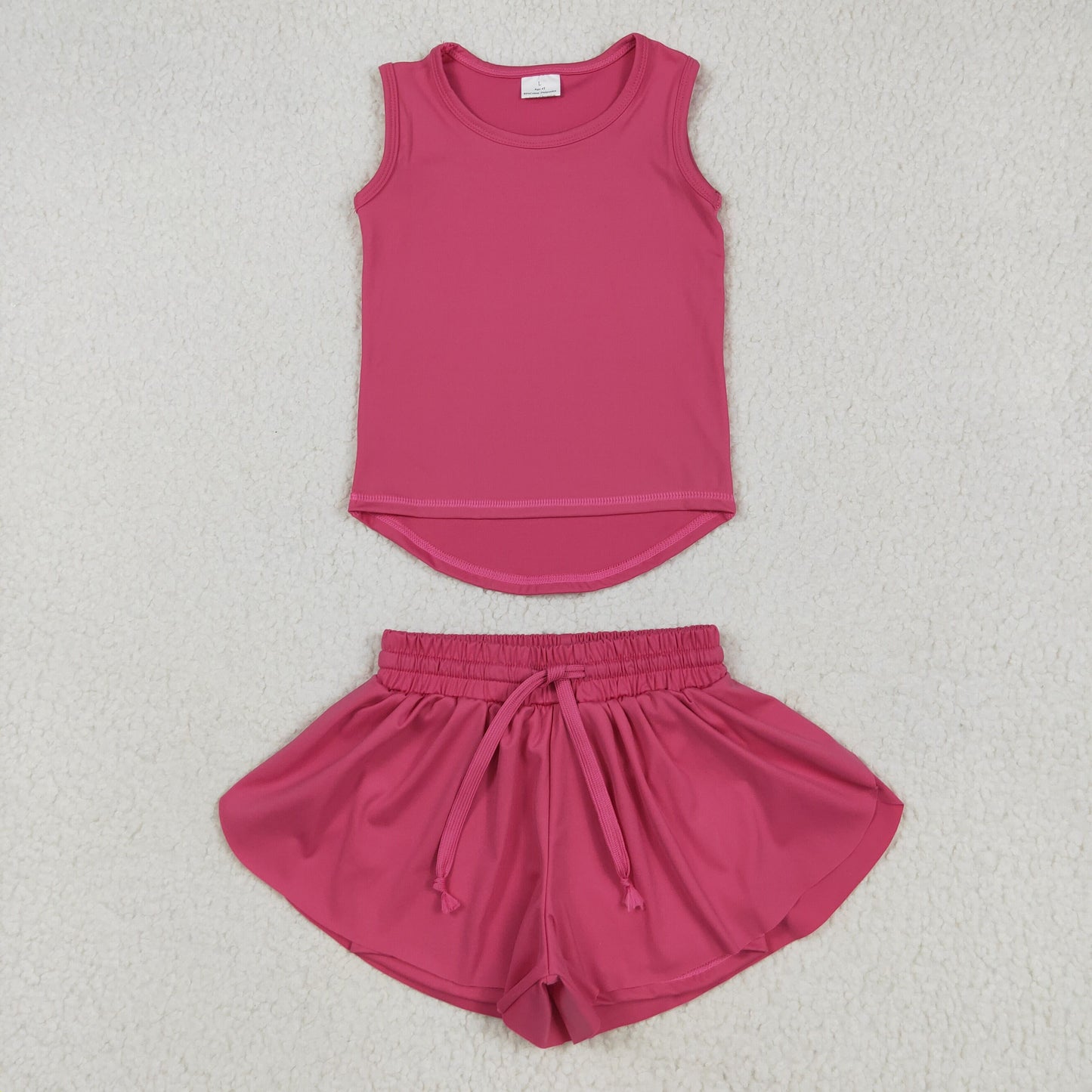 hot pink tank athletic skort shorts set
