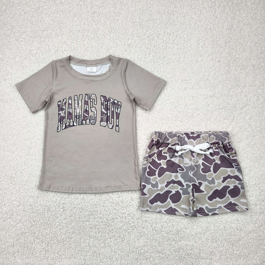 mama's boy camo shorts set
