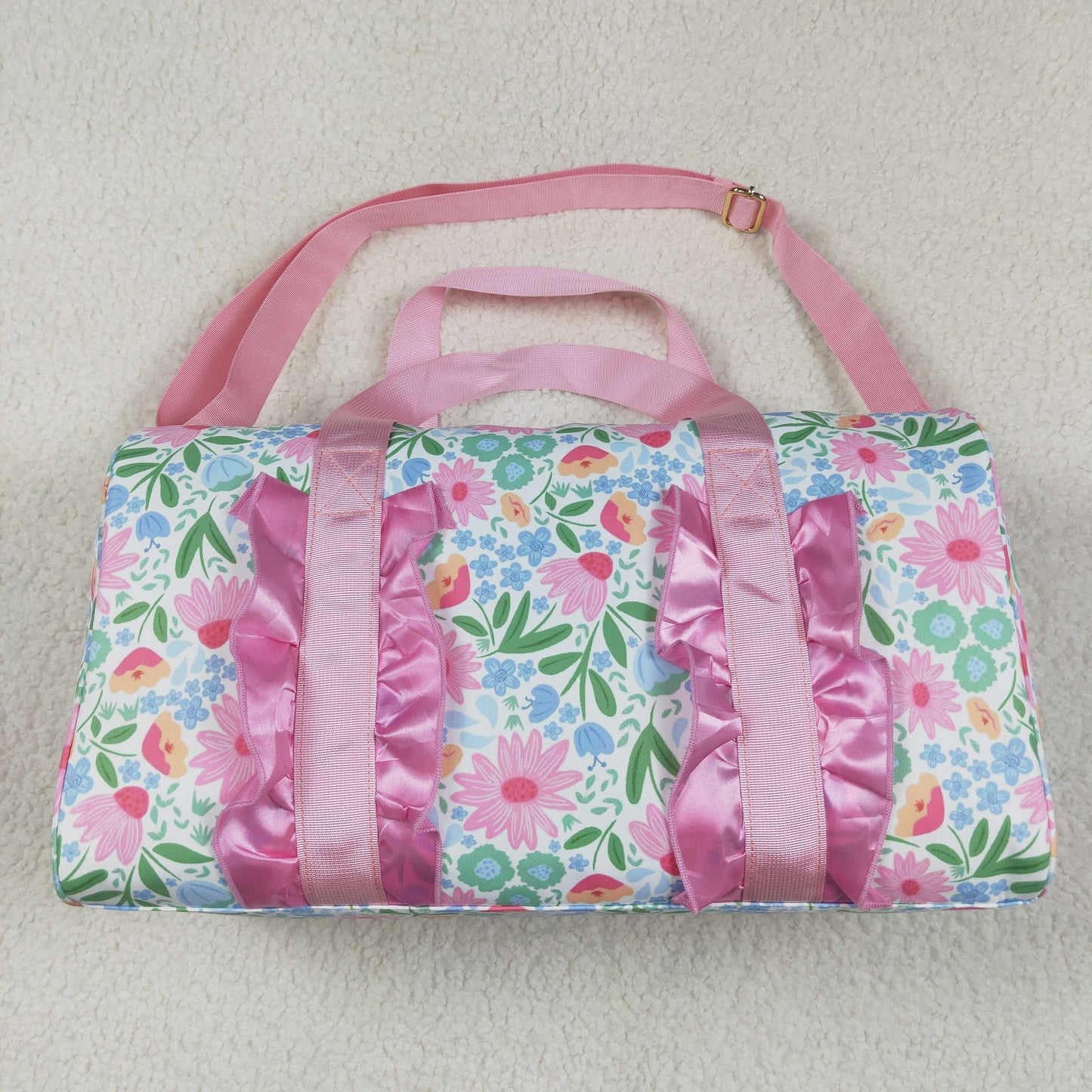 pink flower duffel & gym bag
