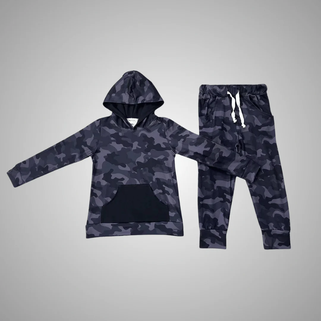 MOQ 8 TAT 6-8 weeks CAMO JOGGERS - BLACK