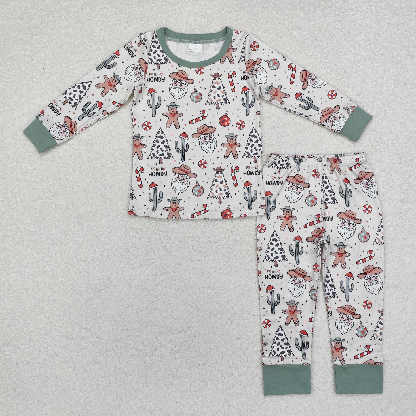 hohoho howdy santa kids Christmas pajama set