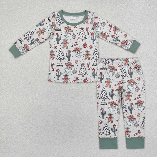 hohoho howdy santa kids Christmas pajama set