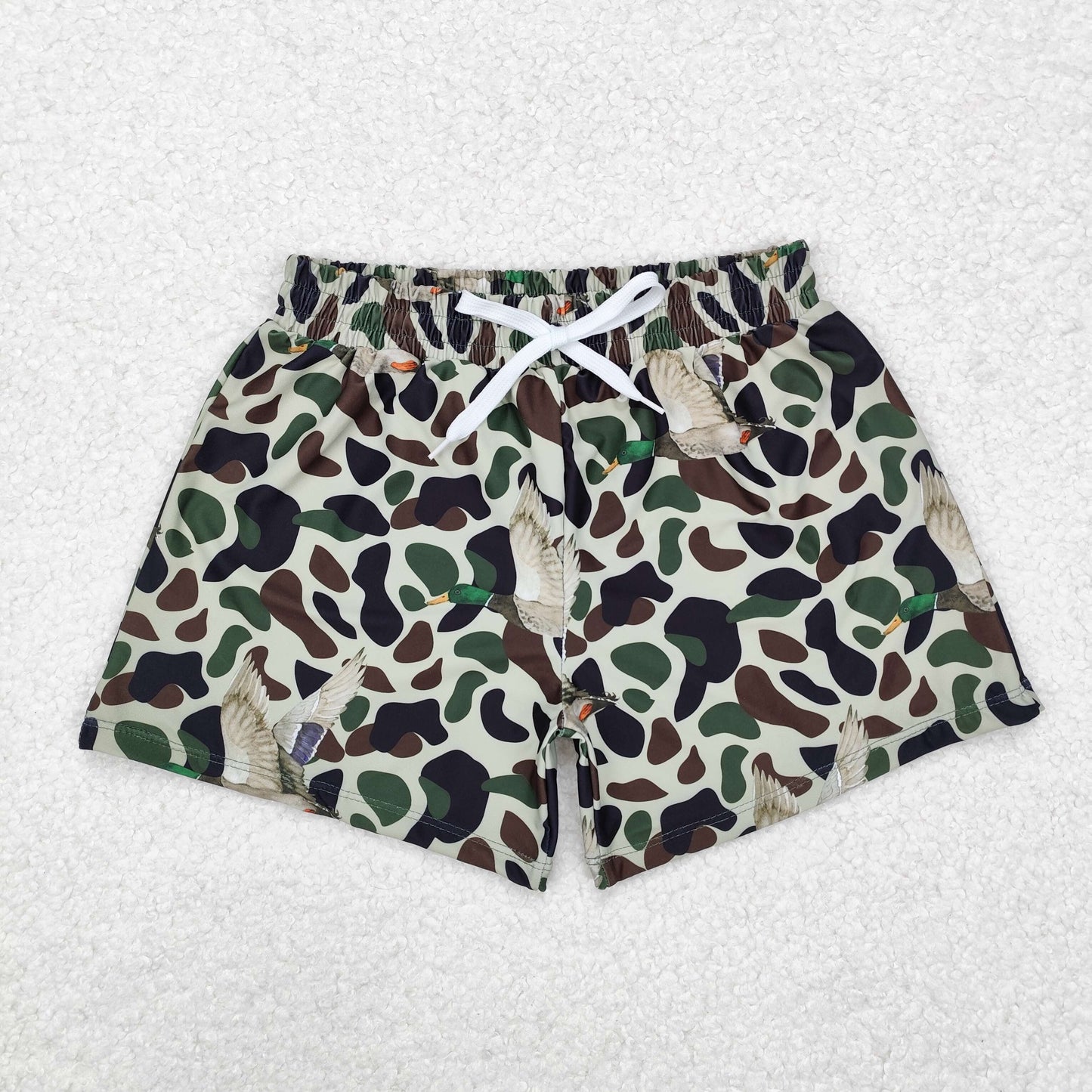 duck on camo trunk boys swimsuit