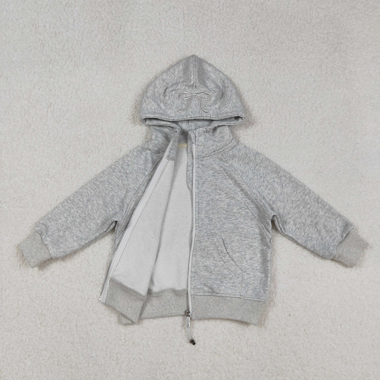 cotton gray zipper hoodie