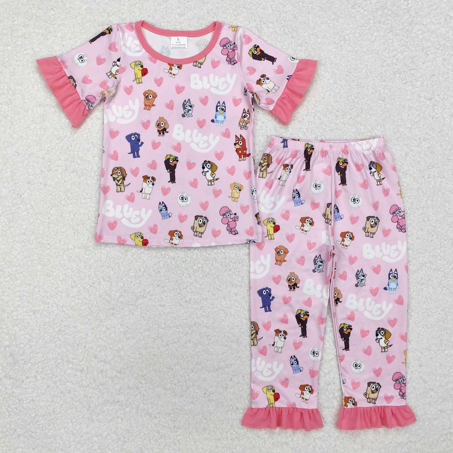 pink heart blu*y girl valentine pajama set