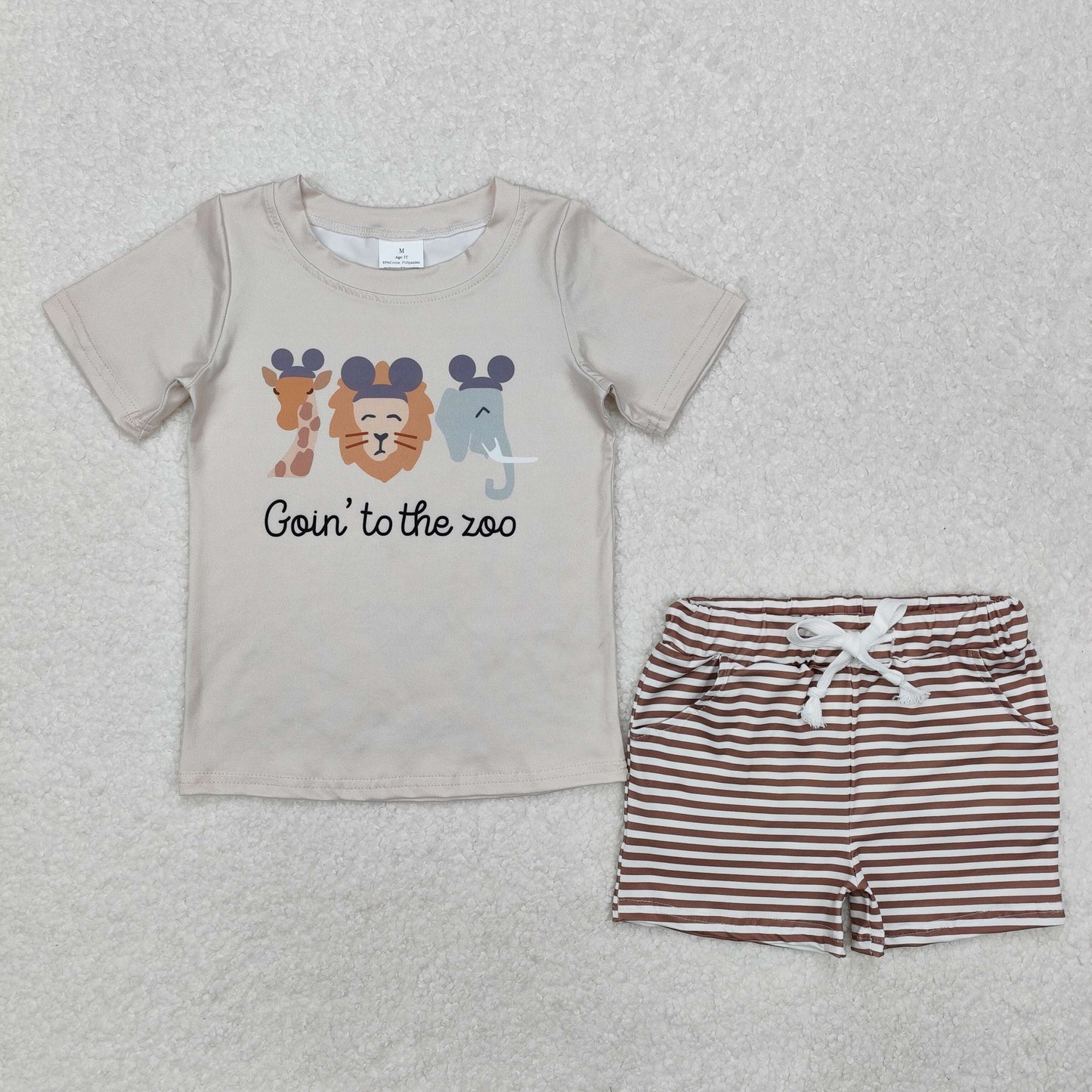 goin' to the zoo baby boy shorts set