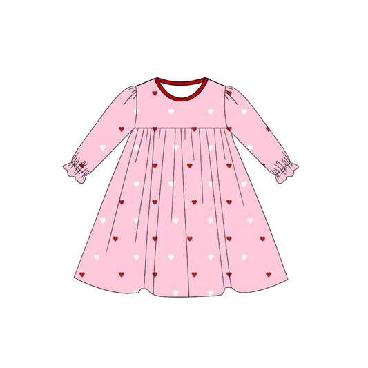 pre order heart print pink baby girl dress