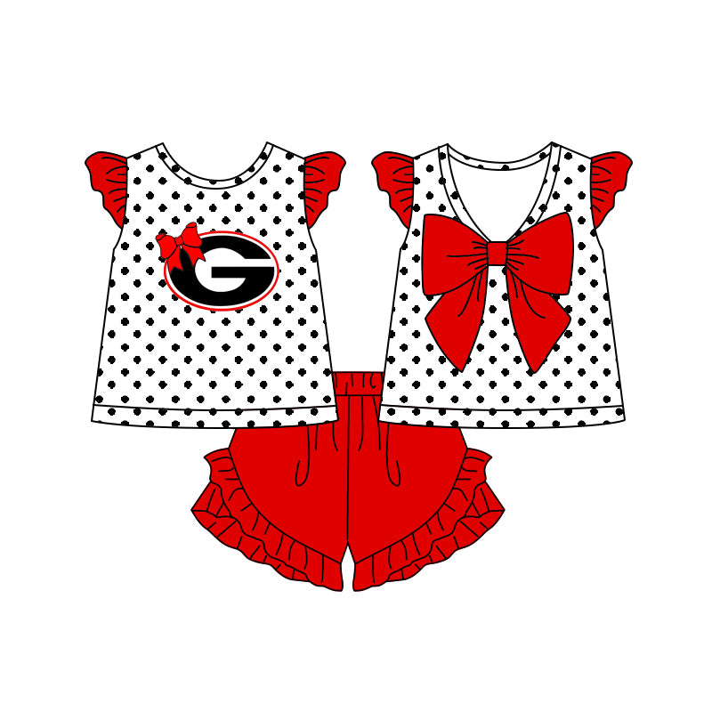 Custom order girl team shorts set bulldog