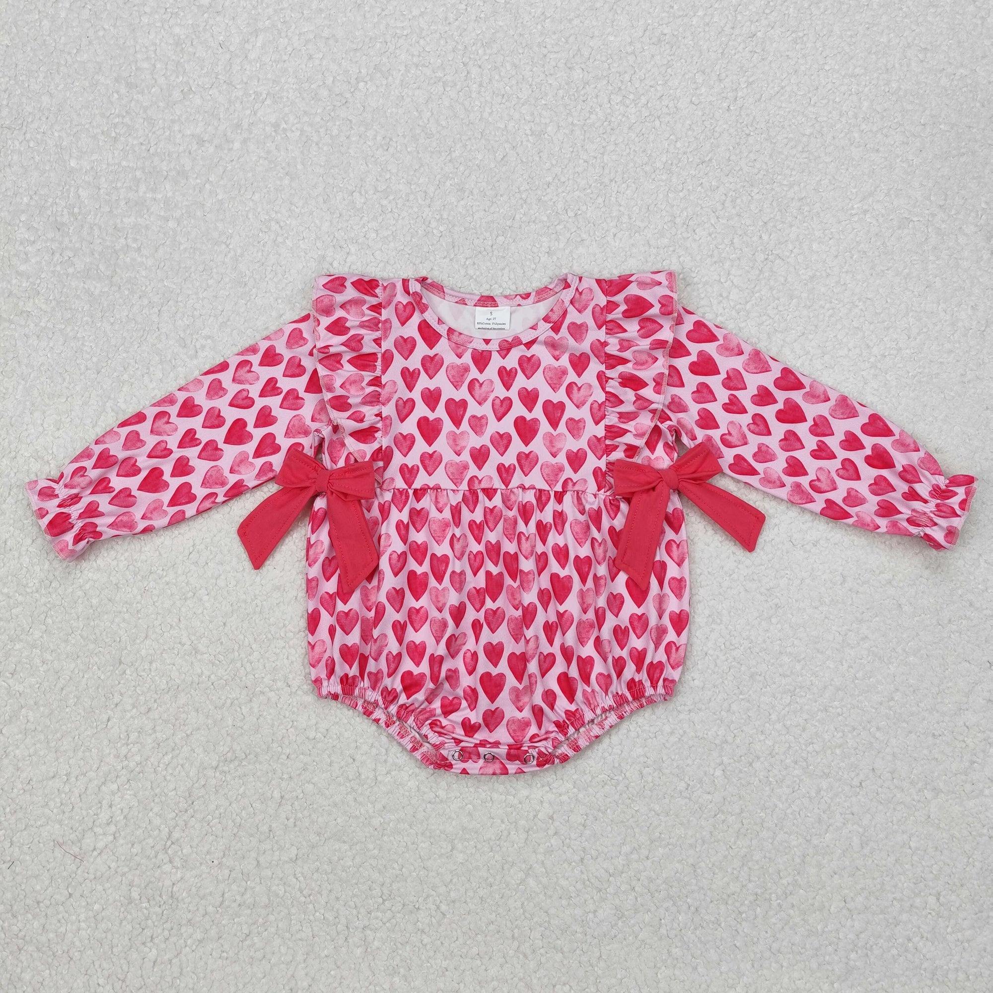 baby girl valentine romper in heart