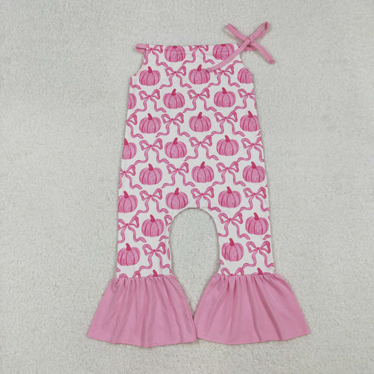 baby girl pink pumpkin sleeveless romper