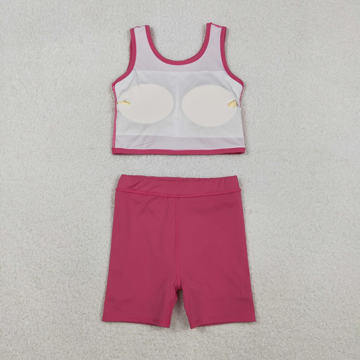 solid hot pink athletic skort tank outfit girls clothes