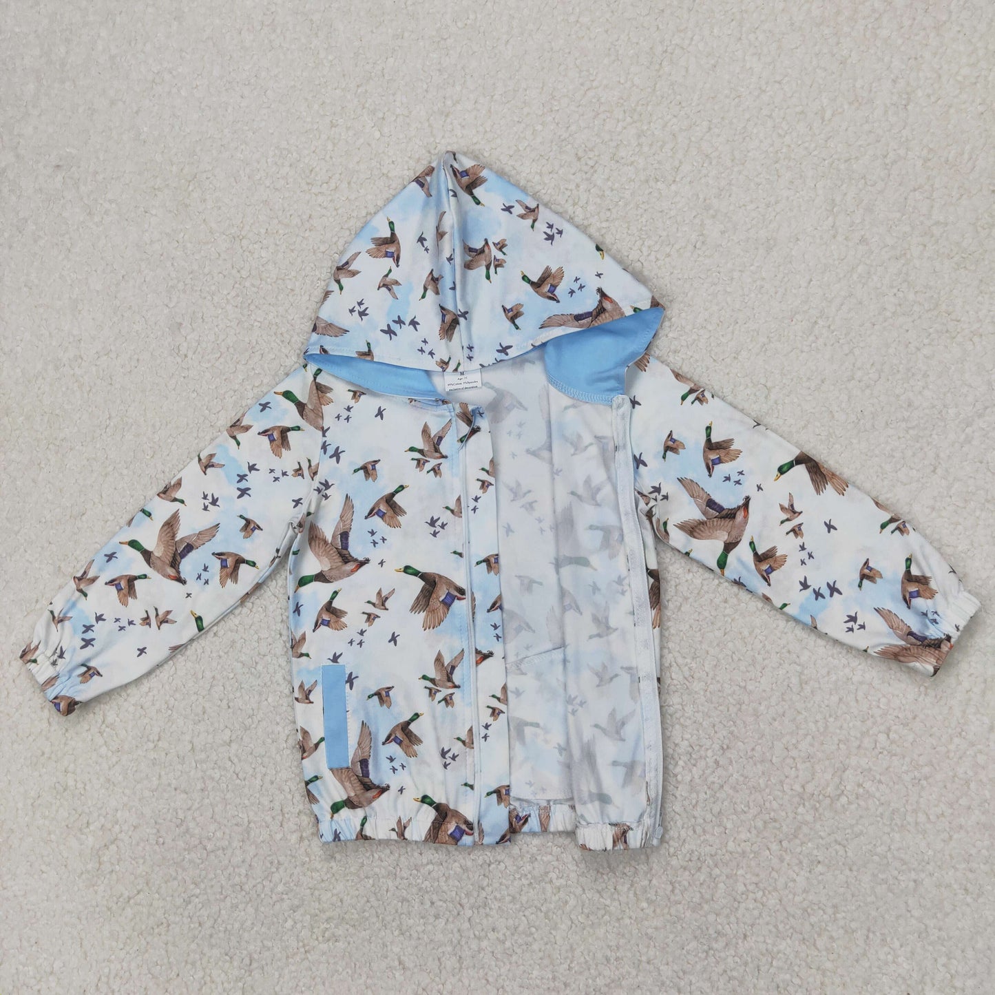 mallared print zipper hoodie coat