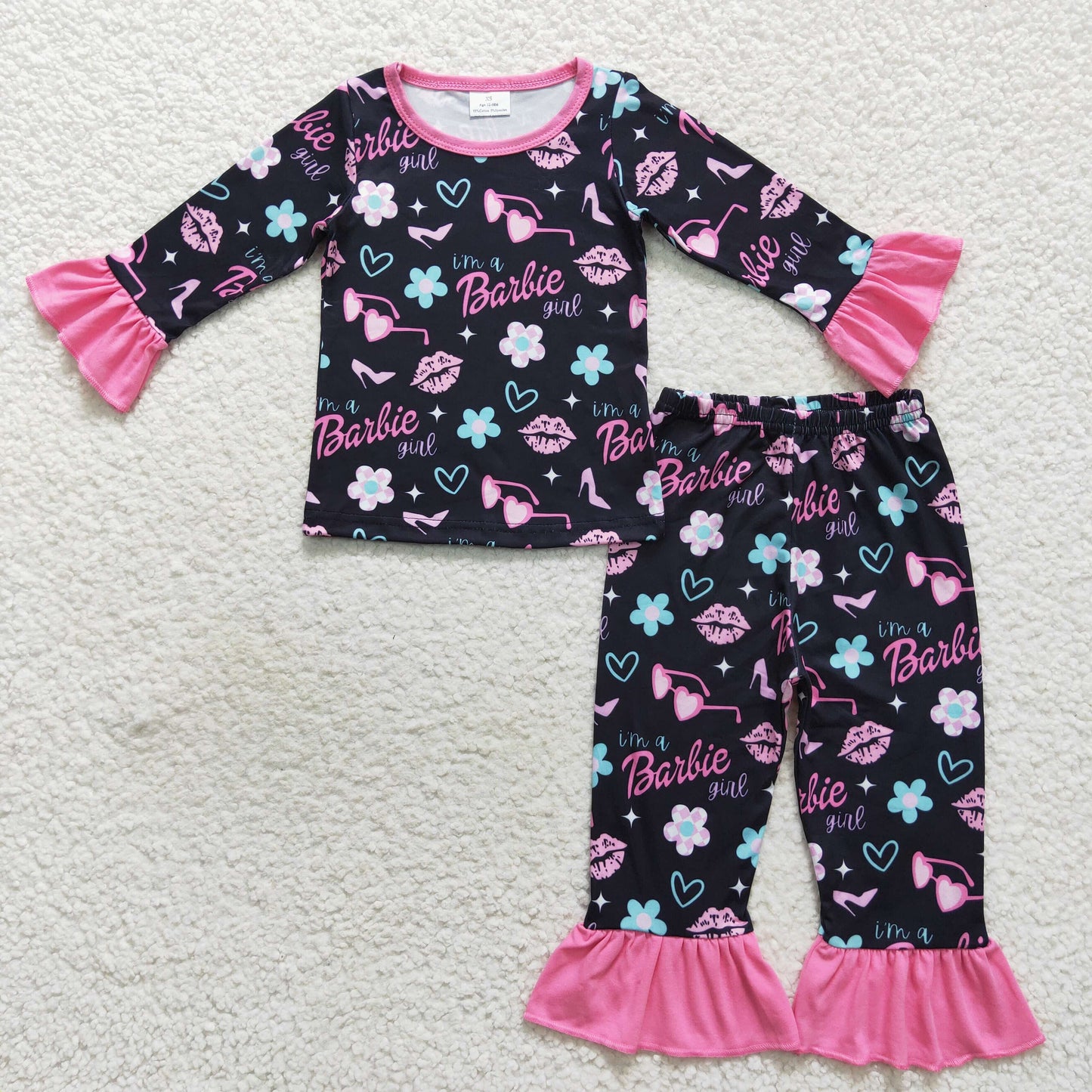 black pink doll girls pajama