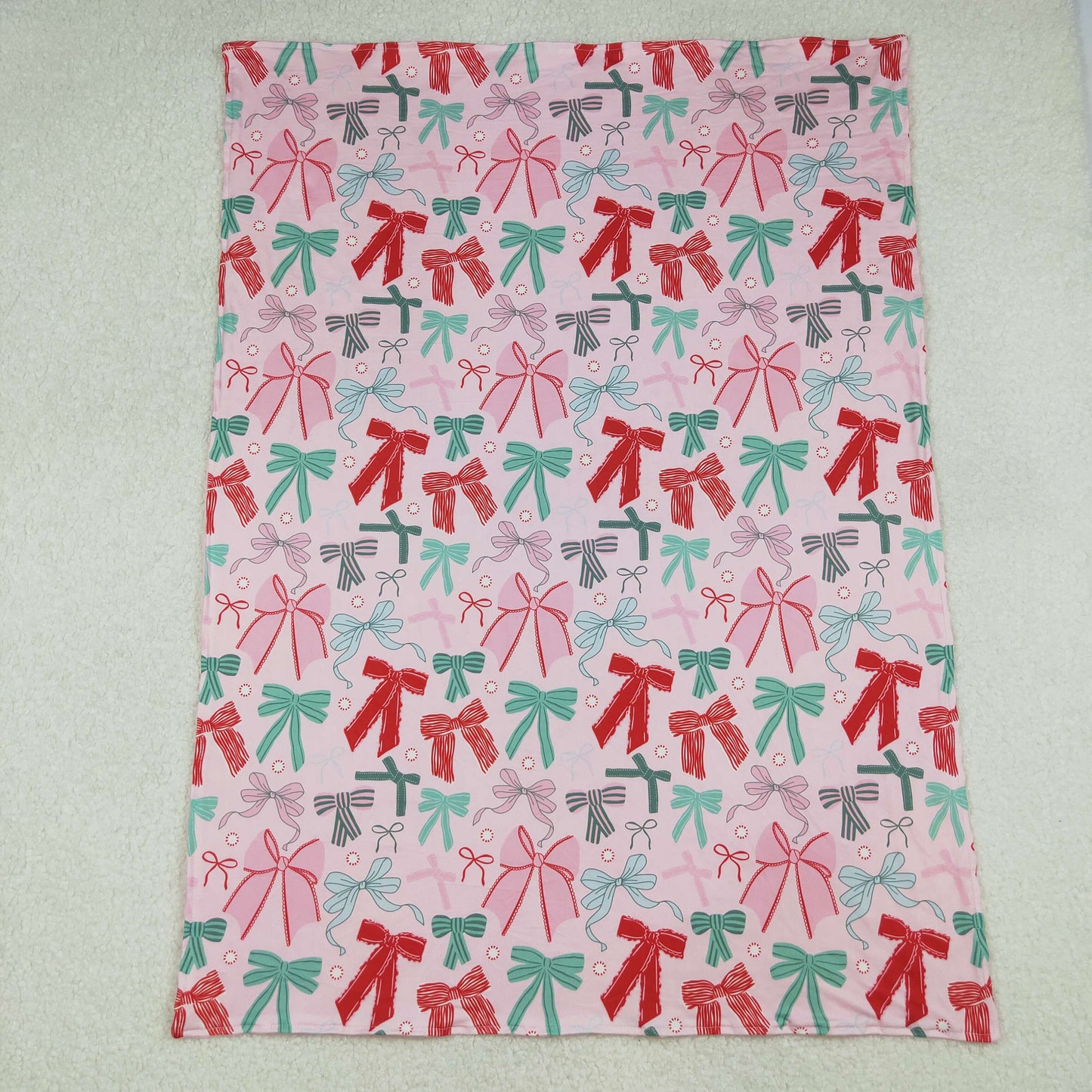 Christmas bow coquette baby blanket