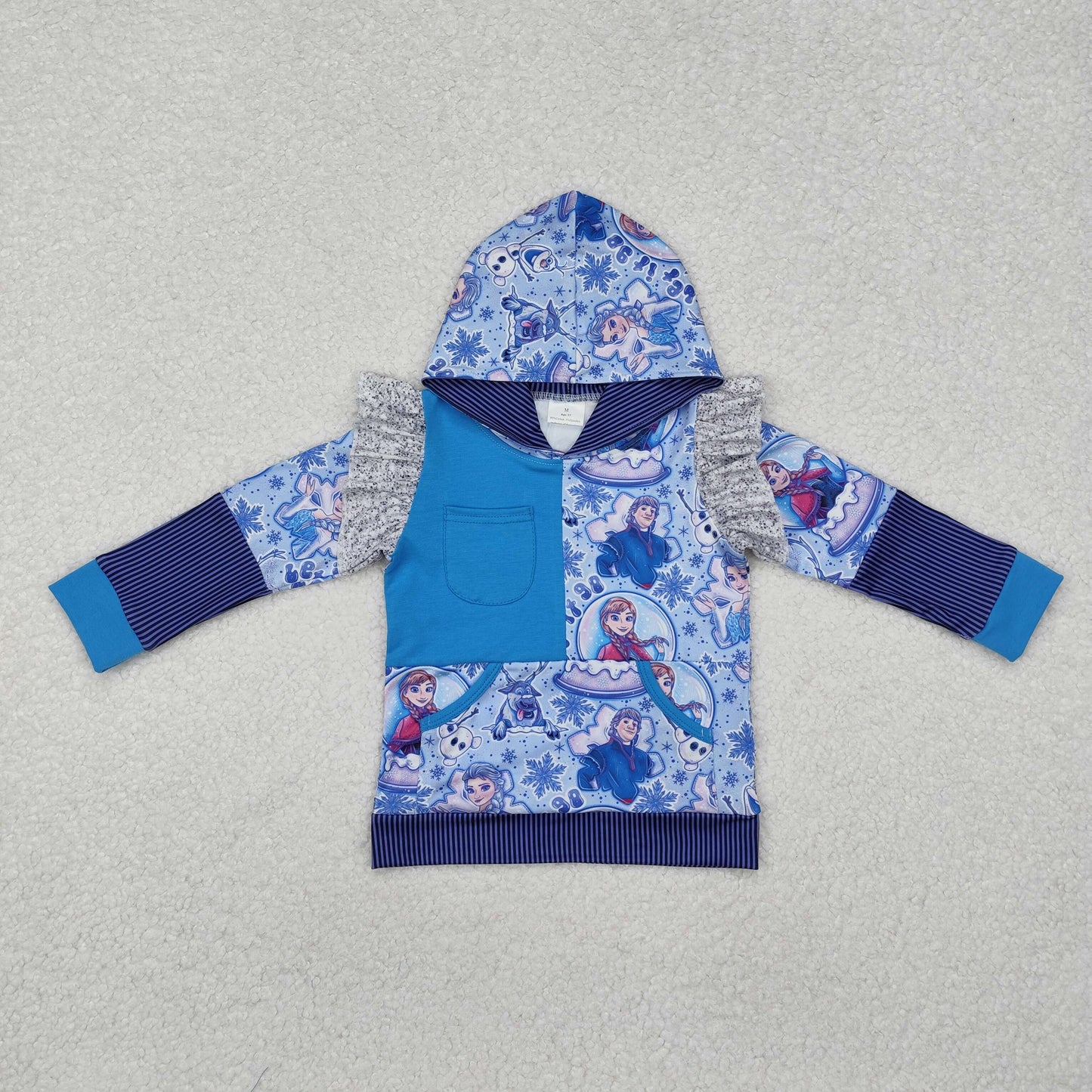 frozen princess long sleeve pocket hoodies