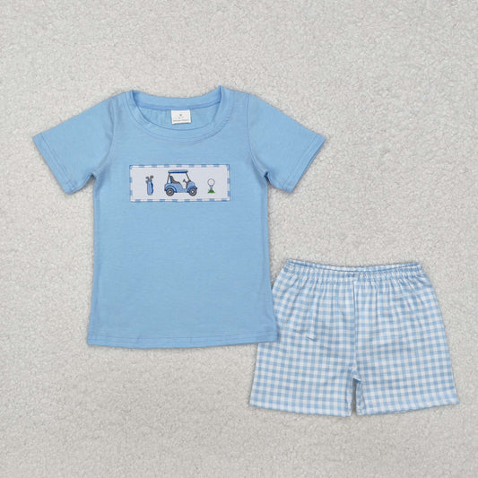 blue golf boys shorts set