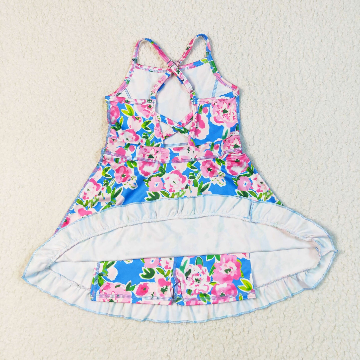 pink flower girl active dress