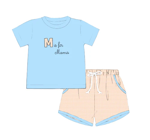 TAT 6-7 weeks MOQ 5 M is for Mama Boy Short Set