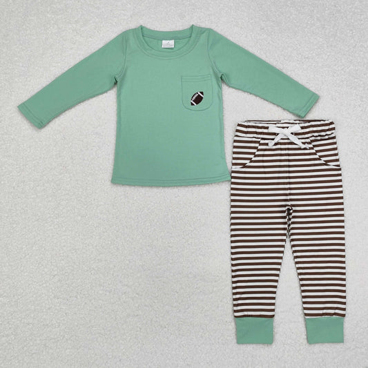 football pocket embroidery jogger set boys clothes