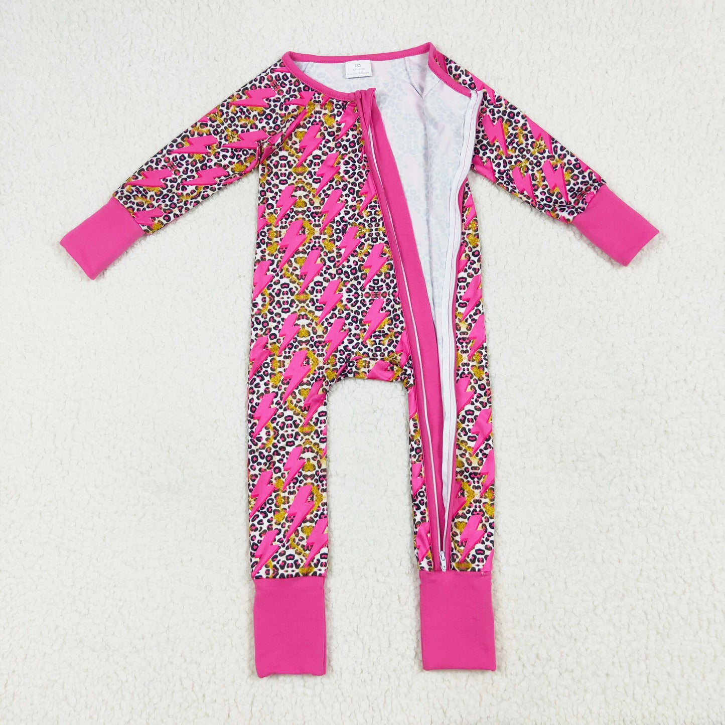 leopard lightning print zip sleeper