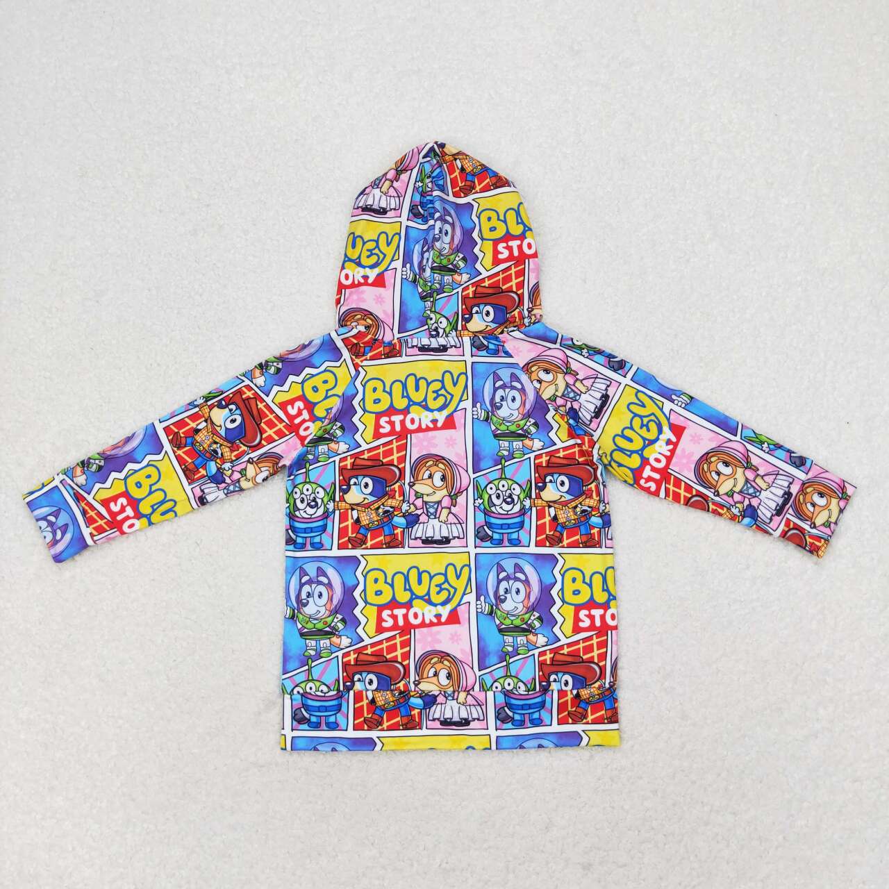 long sleeve blu*y print boys hoodie top