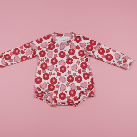 flower heart valentine's day baby girl bubble
