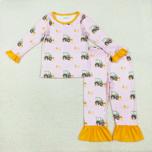 fall pumpkin tractor two pieces lounge set