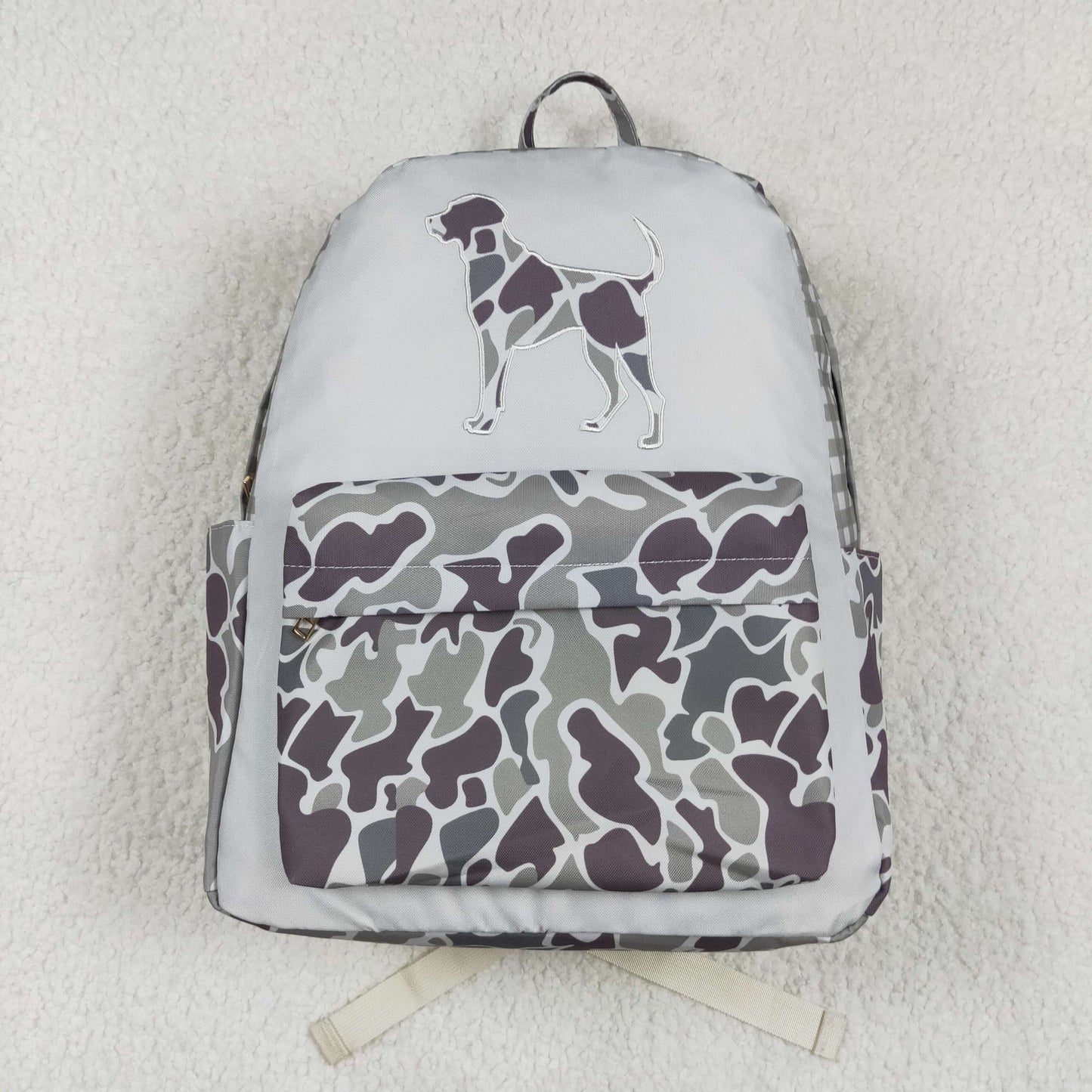 camo dog print backpack children bag