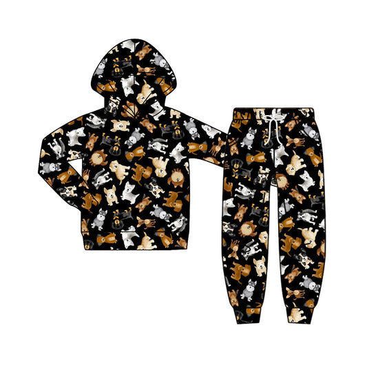 TAT 6-7 weeks MOQ 5 Dog on Black Hoodie Set