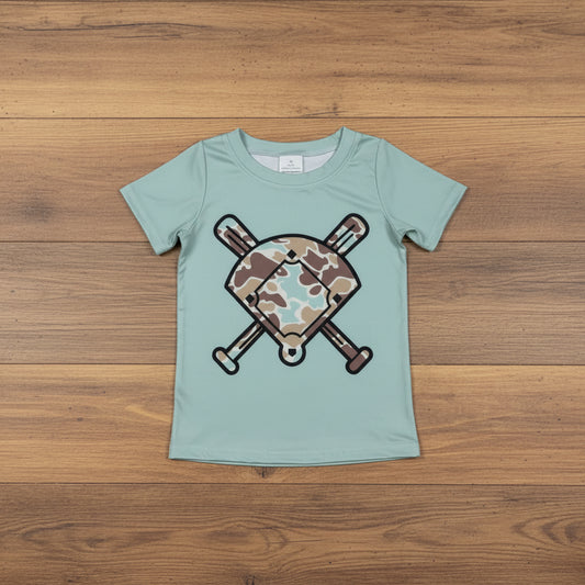 camo baseball tee t-shirt boy summer tops