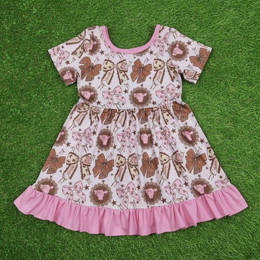short sleeve cowgirl coquette twirl dress kids dresses