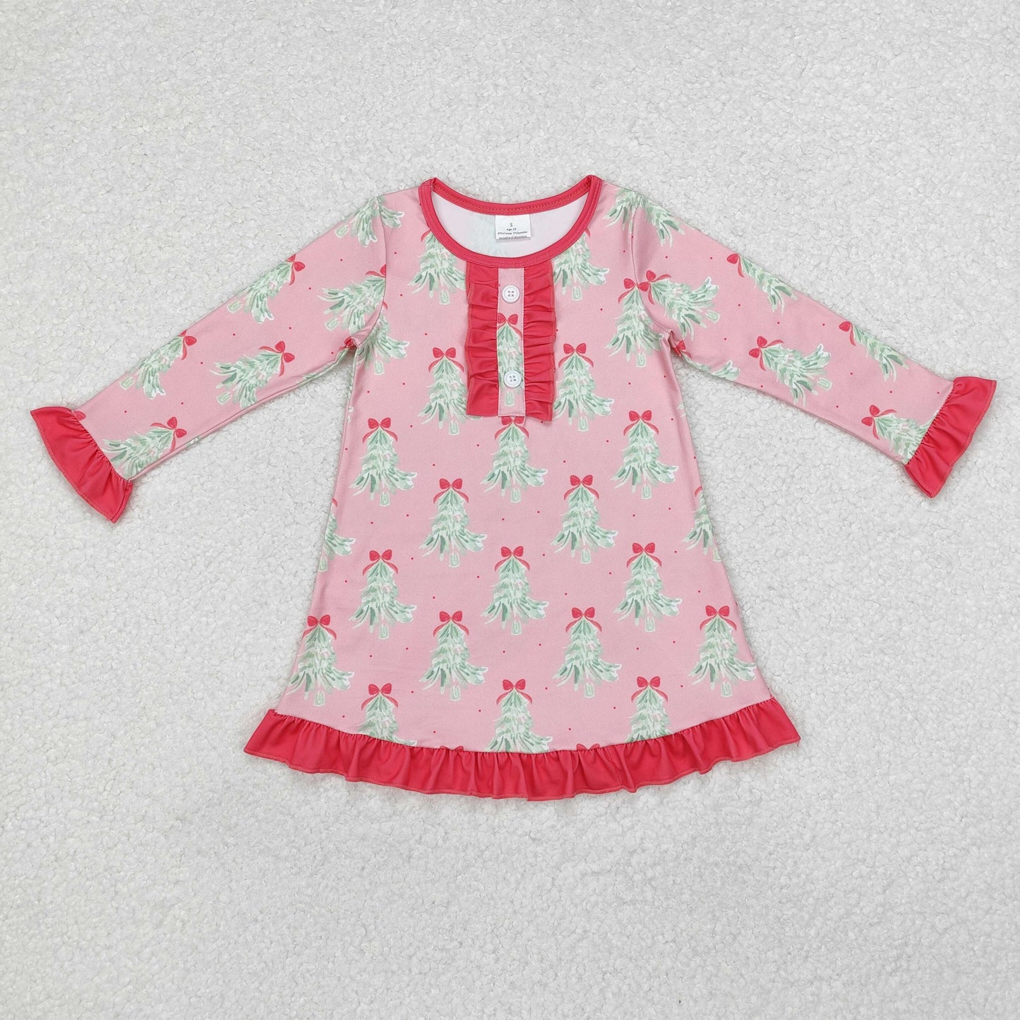 baby girl Christmas tree print nightdress