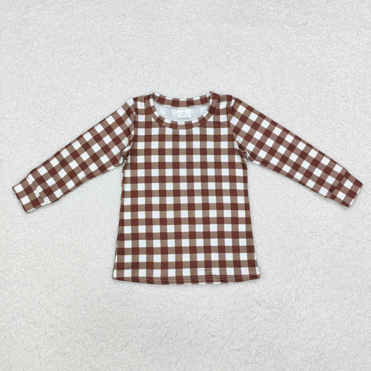 brown plaid shirt boys top fall clothes