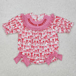 MAMA'S BESTIE Embroidery Pink Bows Sisters Matching Clothes