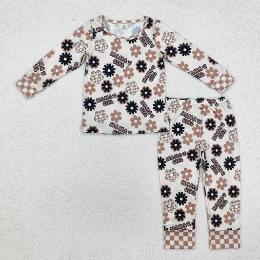 mama's girl boho flower bamboo pajama set