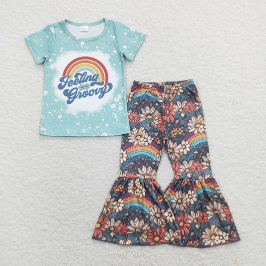 feeling groovy rainbow flower outfit girls clothing