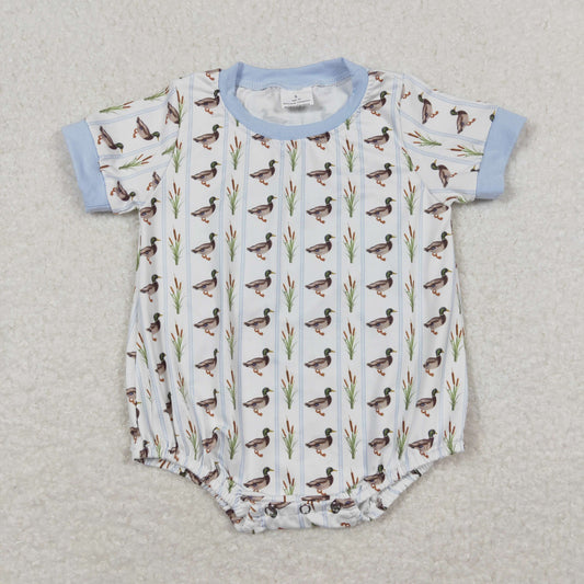 duck print baby boy bubble infant clothes